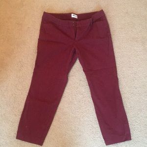 Wine colored pixie pants